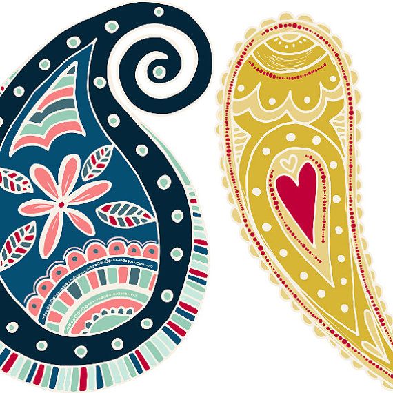 570x570 Paisley Clipart Colorful Bohemian Clip Art Hand Fishscraps