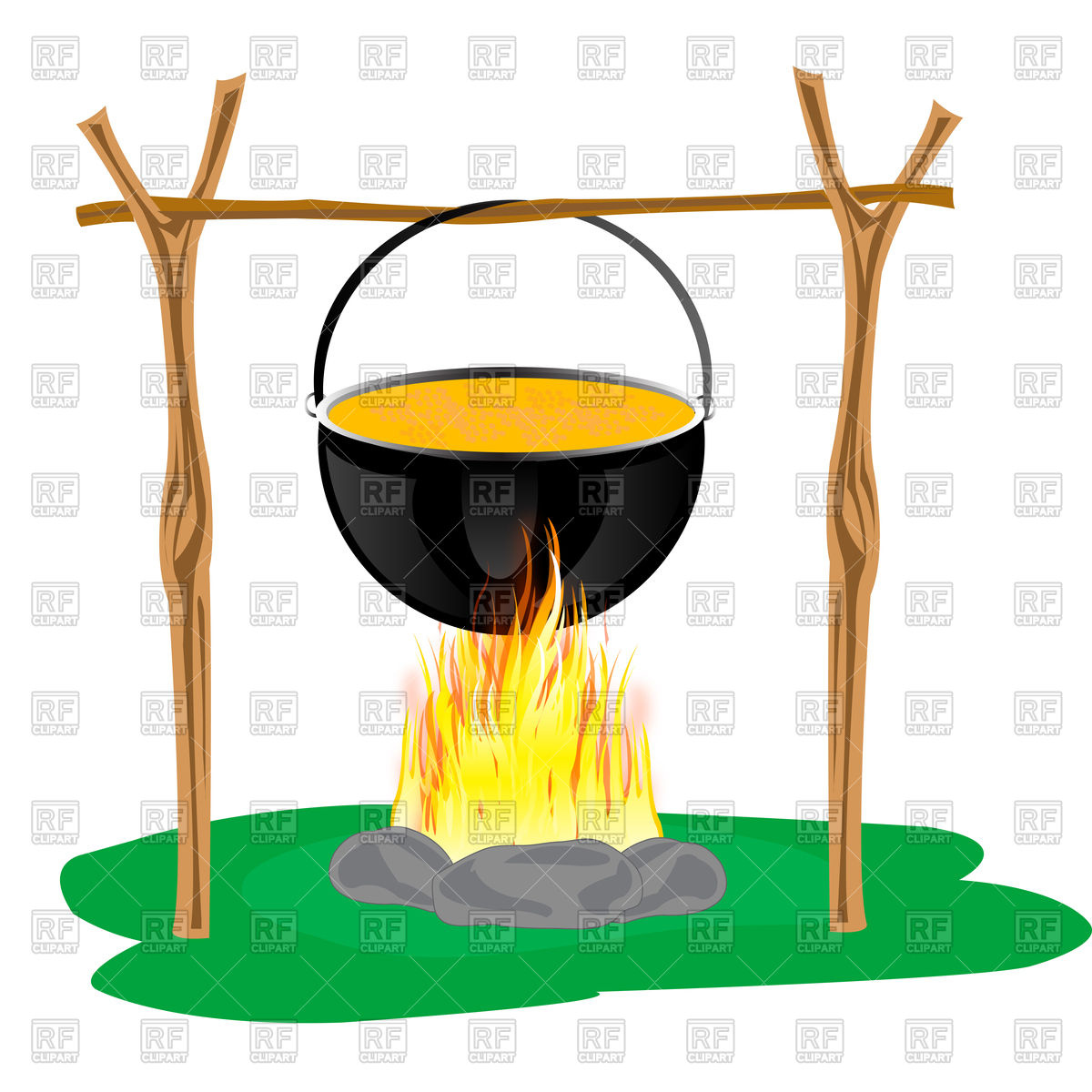 1200x1200 Boiling Cauldron On Bonfire