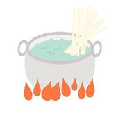 170x170 Clip Art Of Pan With Boiled Water And Noodle K5880066