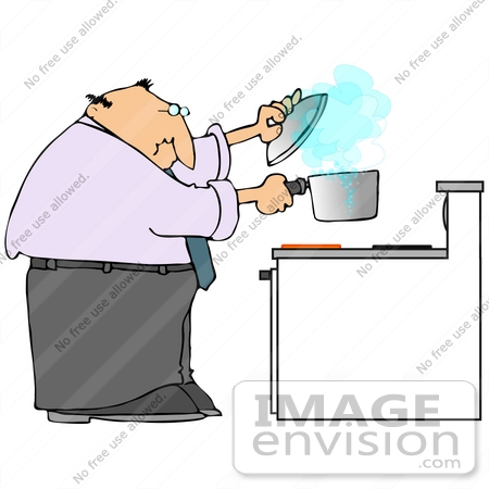 450x450 Man Lifting A Pot Off Of A Burner To Try To Stop A Boil Over While