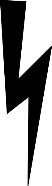 168x599 Black Lightning Bolt Clip Art