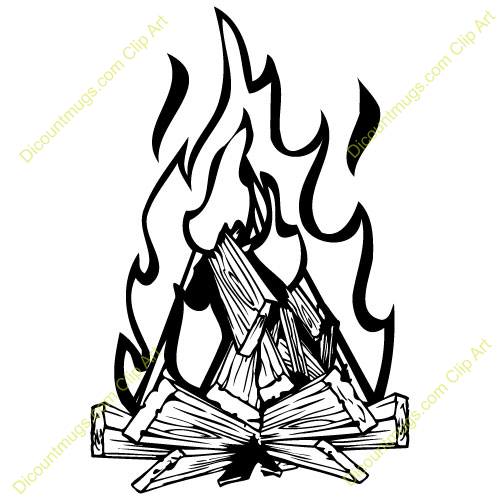 500x500 Bonfire Clipart Black And White