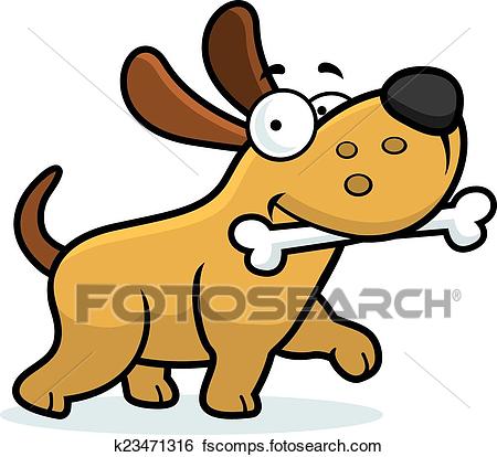 450x414 Clip Art Of Cartoon Dog Bone K23471316