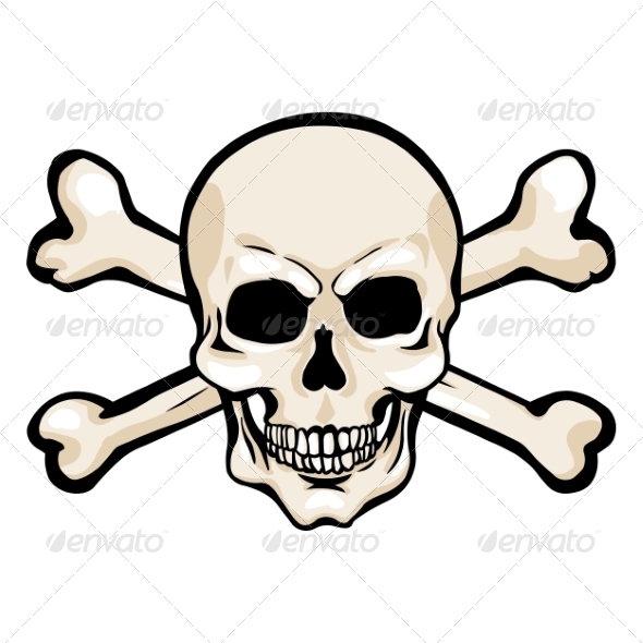 590x590 Vector Cartoon Pirate Skull With Cross Bones By Nikiteev