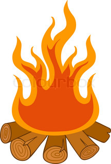 216x320 Cartoon Illustration Of A Fire Is Not White. Bonfire Isolate
