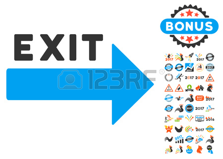 450x321 Exit Arrow Pictograph With Bonus 2017 New Year Images. Vector