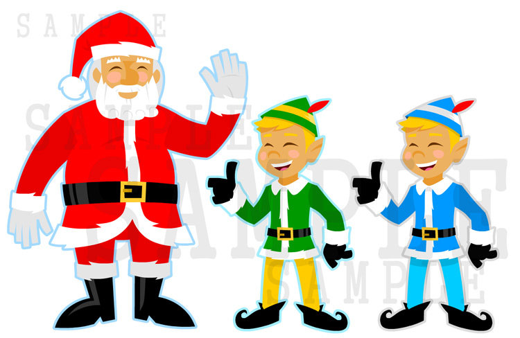 750x488 Santa Claus And Elf Digital Christmas Clip Art + Bonus Backdrops