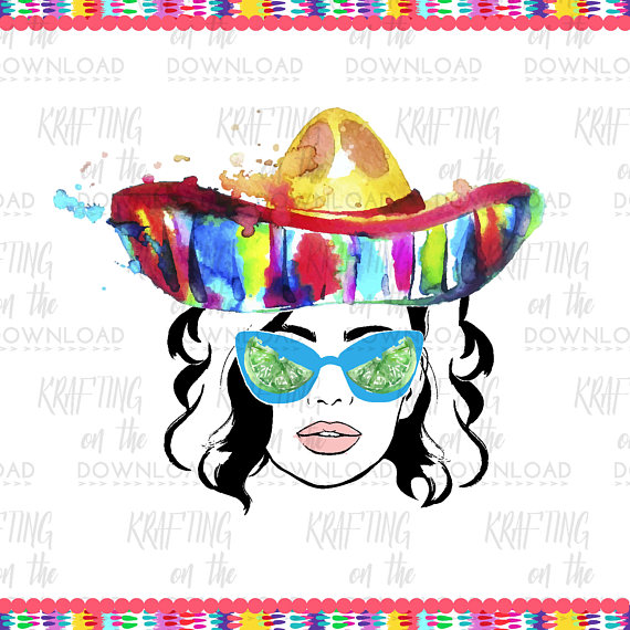 570x570 Watercolor Fiesta Girl Png Clipart Watercolor Cinco De Mayo Clip