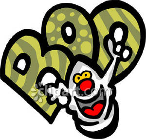 300x285 Ghost And The Word Boo Royalty Free Clipart Picture