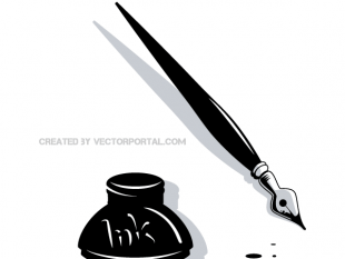 310x233 Book Vector And Feather Ink Pen Clip Art (Free) Free Vectors