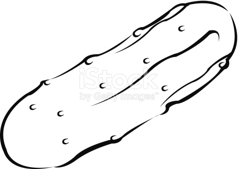 492x349 Black Amp White Clipart Cucumber