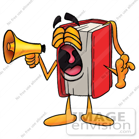 450x450 Cliprt Graphic Of Book Cartoon Character Screaming Into