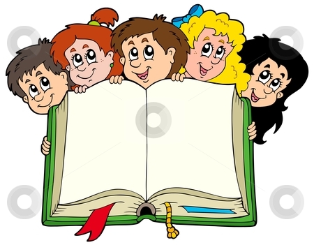 450x351 Clipart Kids With Books