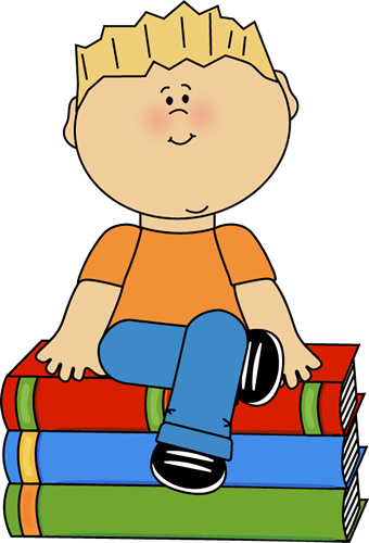 340x500 Kid Sitting On Books Clip Art