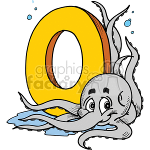 300x300 Royalty Free Letter O For Octopus 373561 Vector Clip Art Image