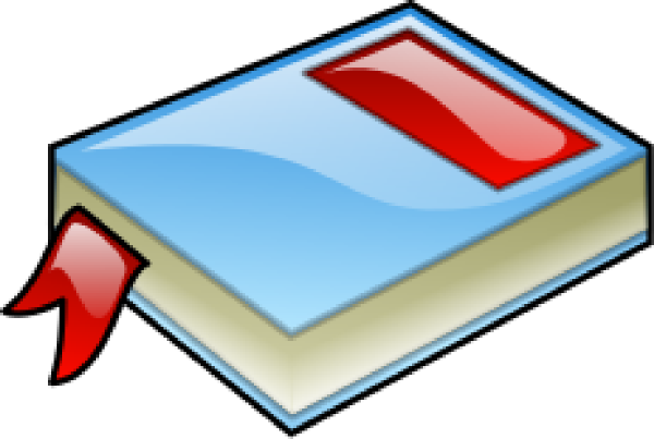 600x403 Blue Book With Red Bookmark Clip Art