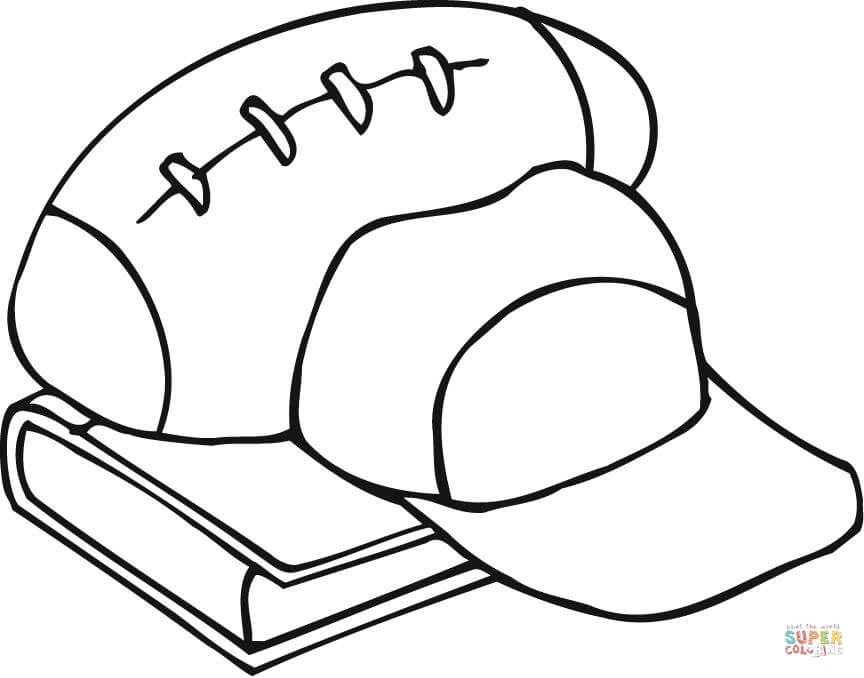 864x678 Football Outline Outline Of Football Equipment And A Book Coloring
