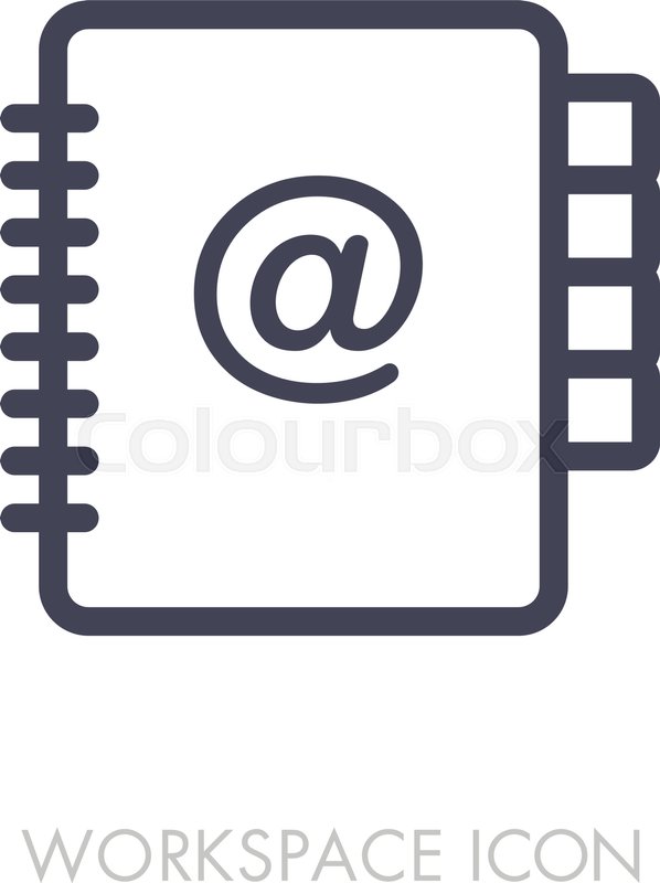 598x800 Address Book Outline Icon. Workspace Sign. Graph Symbol For Your