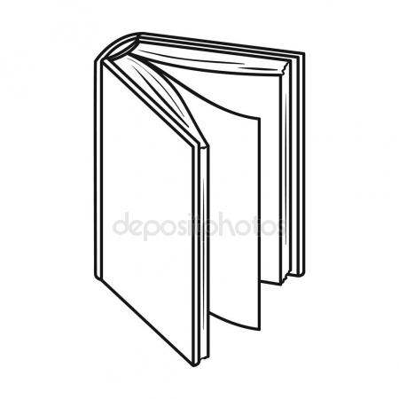 450x450 Black Standing Book Icon In Outline Style Isolated On White