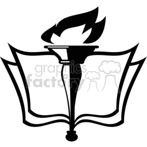 300x300 Royalty Free Black And White Outline Of A Running Torch 370760