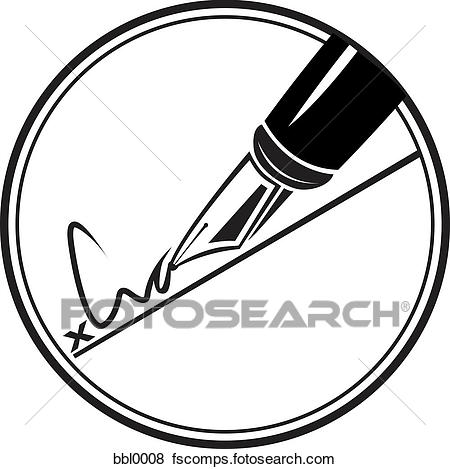 450x469 Stock Illustration Of A Calligraphy Pen Writing A Signature