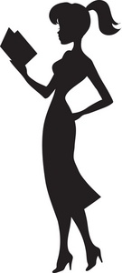 135x300 Reading Silhouette Clipart