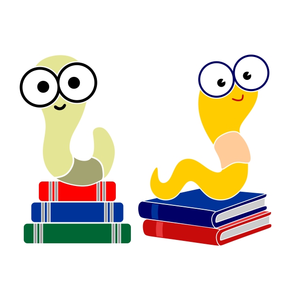 600x600 Book Worm Cuttable Design