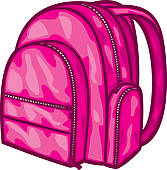 167x170 Clipart Of Bag Pack (Backpack, School Bag) K12546334