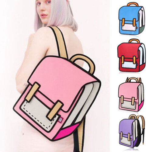 500x500 3d Jump Style 2d Drawing From Cartoon Paper Shoulder Bag Comic