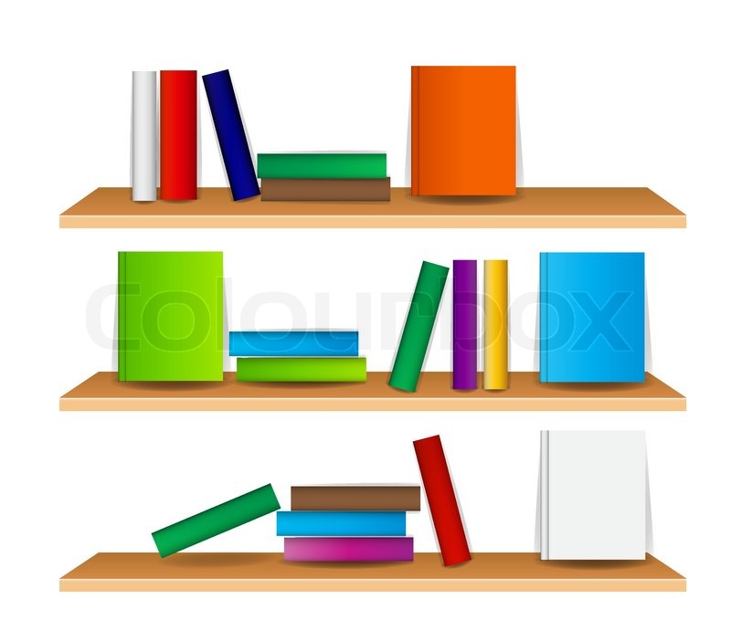 800x691 Bookshelf With Books Vector Illustration Stock Vector Colourbox