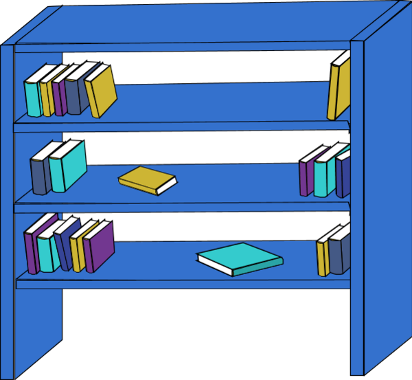 600x553 Image Of Bookcase Clipart
