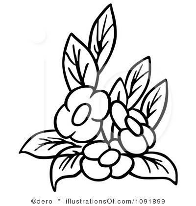 400x420 Bunch Of Flowers Clipart Black And White