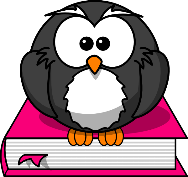 600x565 Charcoral Owl On Pink Book Clip Art