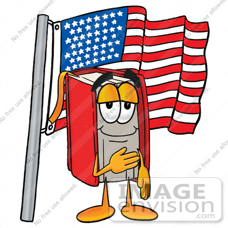 450x450 Clip Art Graphic Of A Book Cartoon Character Pledging Allegiance