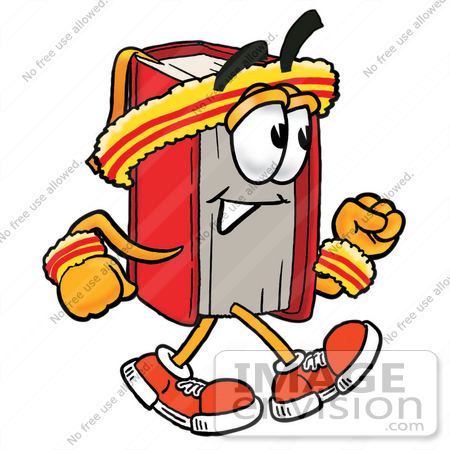 450x450 Clip Art Graphic Of A Book Cartoon Character Speed Walking