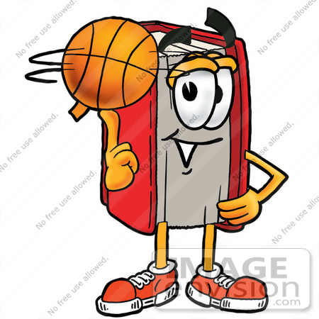 450x450 Clip Art Graphic Of A Book Cartoon Character Spinning A Basketball