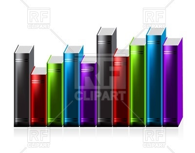 400x313 Books On Shelf Royalty Free Vector Clip Art Image