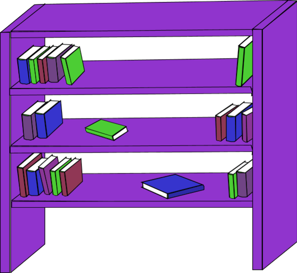 600x553 Books On Shelf Clip Art