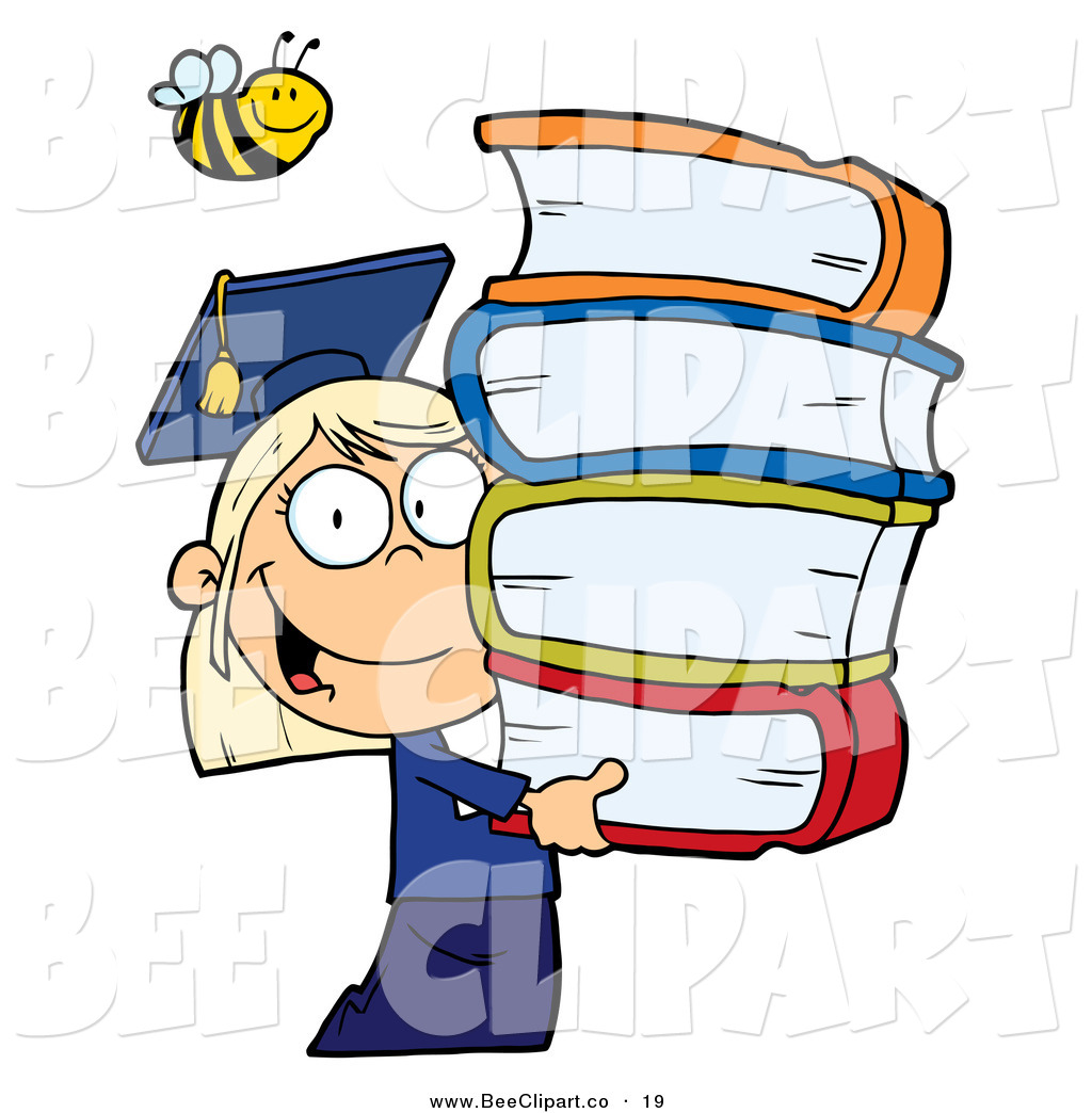 1024x1044 Cartoon Vector Clip Art Of A Bumblebee Over A Caucasian Graduate