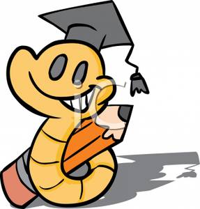 287x300 Of A Bookworm Holding A Pencil