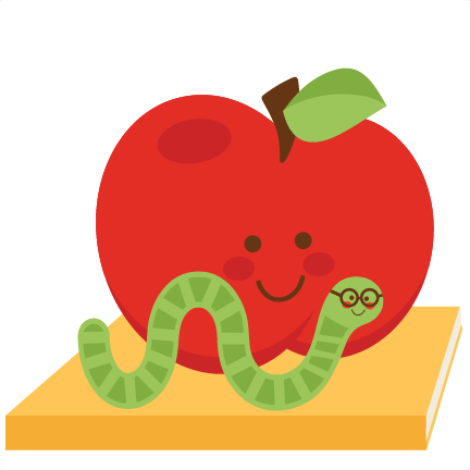 432x432 Apple With Bookworm Svg Scrapbook Cut File Cute Clipart Files