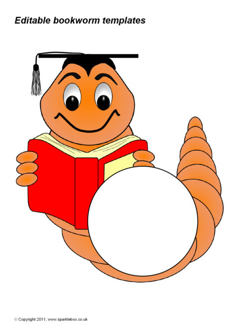 480x679 Editable Bookworm Templates (Sb5367)