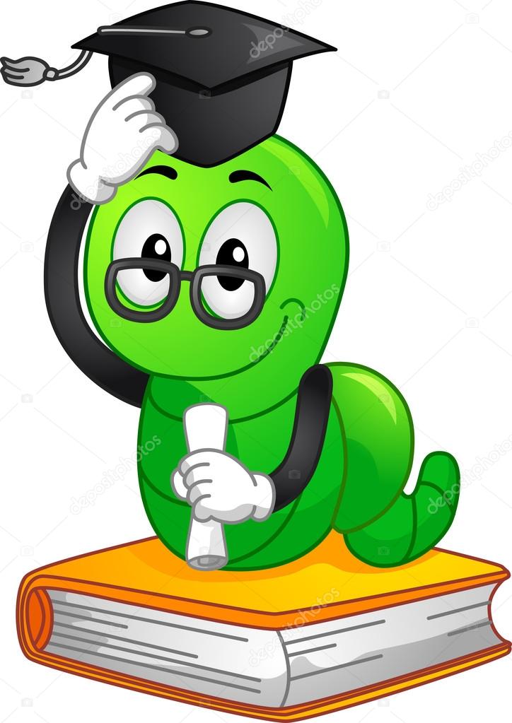 724x1023 Bookworm Mascot Graduate Stock Photo Lenmdp