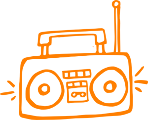 300x243 Boombox Orange Clip Art