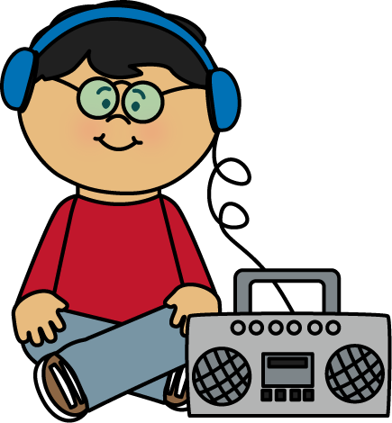 435x470 Kid Listening To Boombox Clip Art