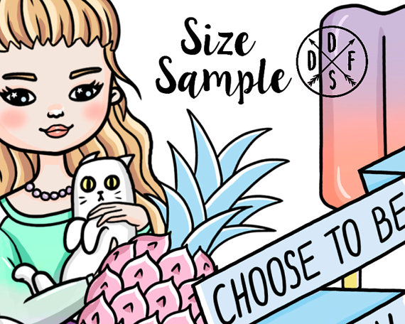 570x456 A0152 Tumblr Quotes Kawaii Cat Boombox Pineapple Planner