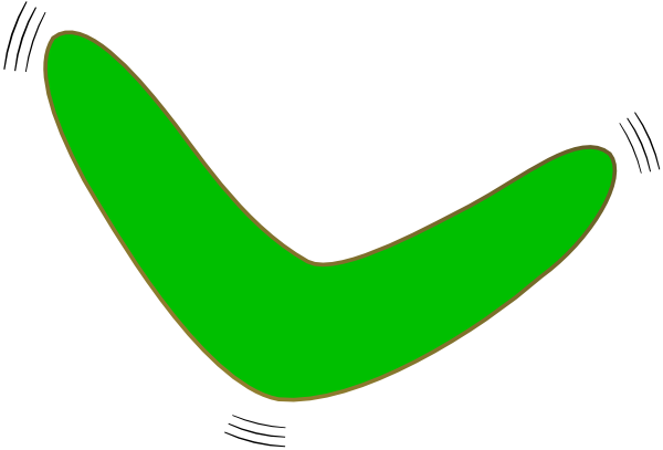 600x407 Green Vibrating Boomerang Clip Art