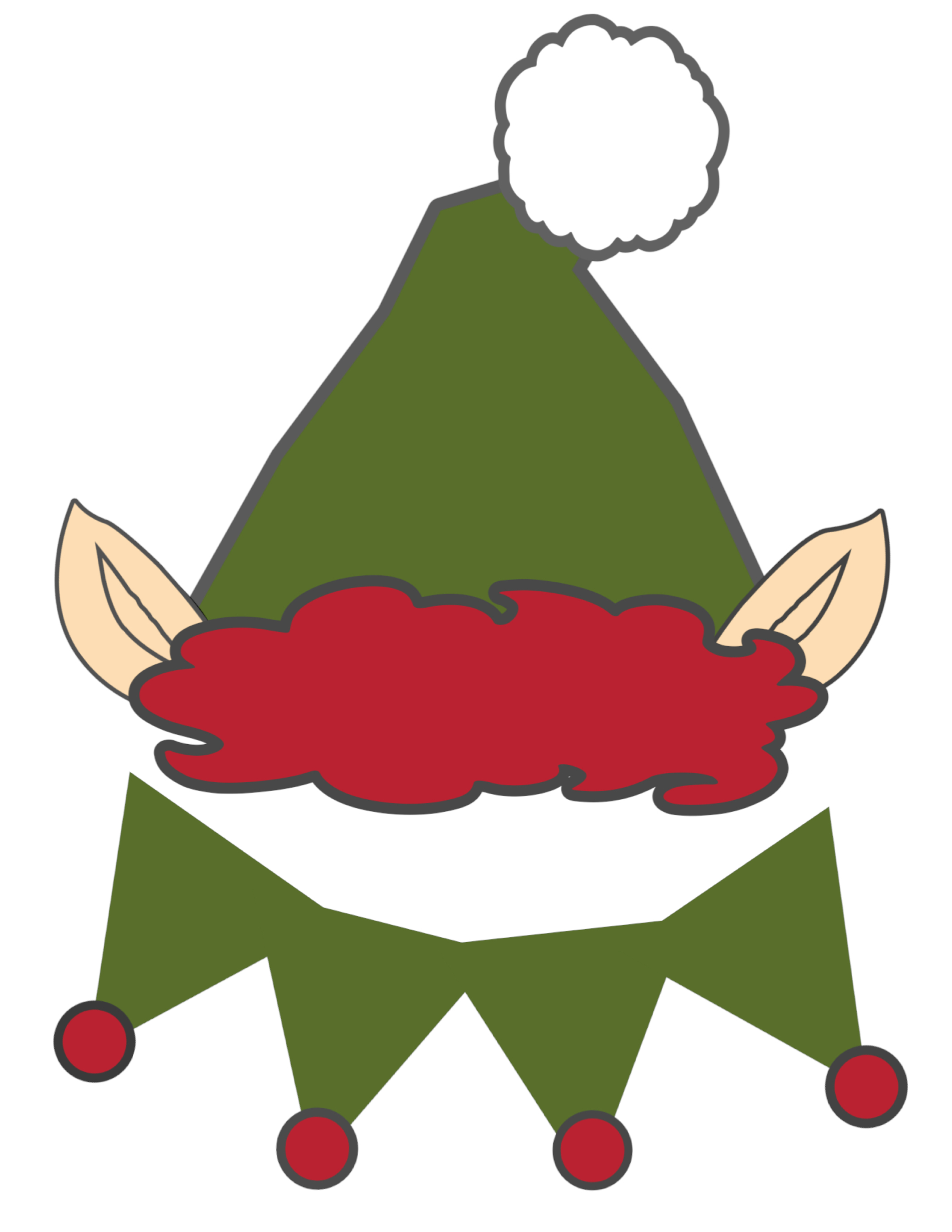 2125x2750 Elf Hat Template Printable