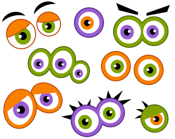 570x453 Monster Eyes Digital Clip Art, Cute Monster Eyes, Halloween