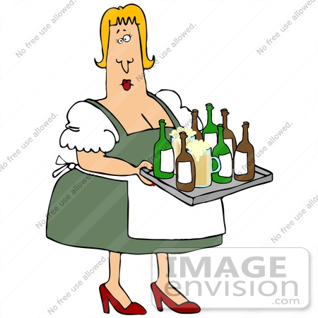 450x450 Clip Art Graphic Of An Overweight Blond Oktoberfest Lady In Heels
